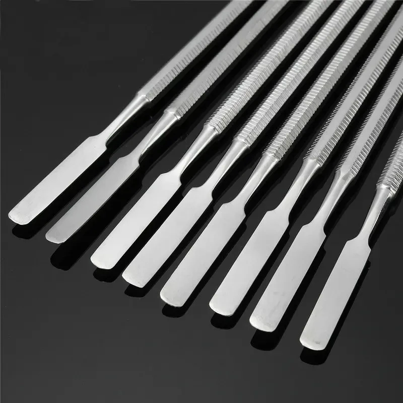 8pcs Stainless Steel Mixing Spatula Tool Spatuler Rod Dental Nail Art Makeup Foundation Eyeshadow Mixing Stick Color Tools