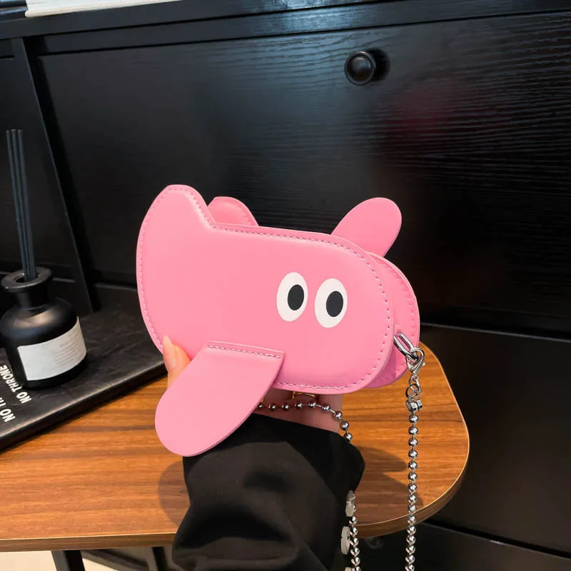 

​​2025 Cute Airplane Crossbody Bag Trendy Solid Color Shoulder Purse Simple Stylish Small Handbag for Women​