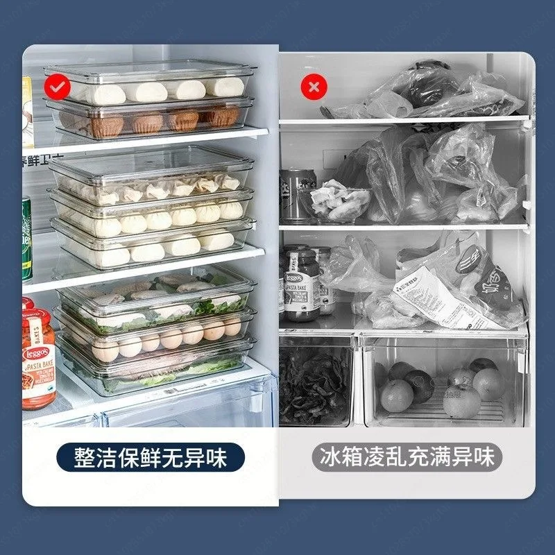 Dumpling box, multi-layer refrigerator, frozen siu mai wonton, tall and short buns, steamed buns, Xiaolongbao storage box