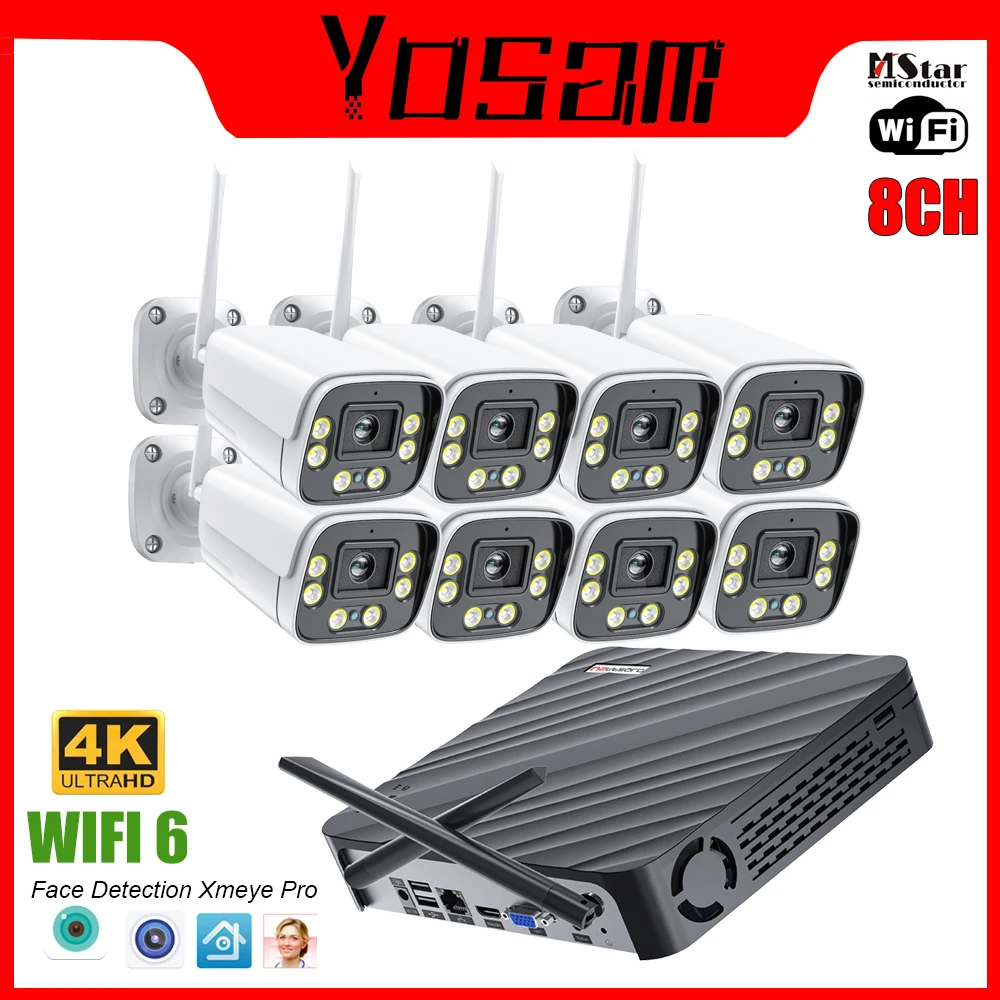 2.5K 5MP WIFI Camera Kit 8CH H.265 CCTV NVR & 5MP HD Outdoor IP Camera Wireless Video Surveillance CCTV System