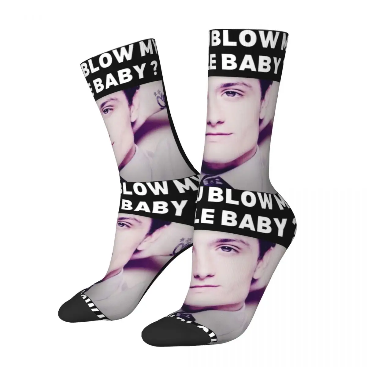 Josh Hutcherson Can You Blow My Whistle Baby Men Women Round neck Socks Windproof Novelty Spring Summer Autumn Winter Stockings