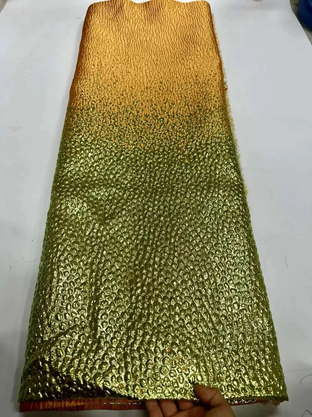 New African Brocade Fabric Jacquard Organza Lace 2025 Nigerian Damask Gradient Lace French Net Material Brocard Tissu AH1463