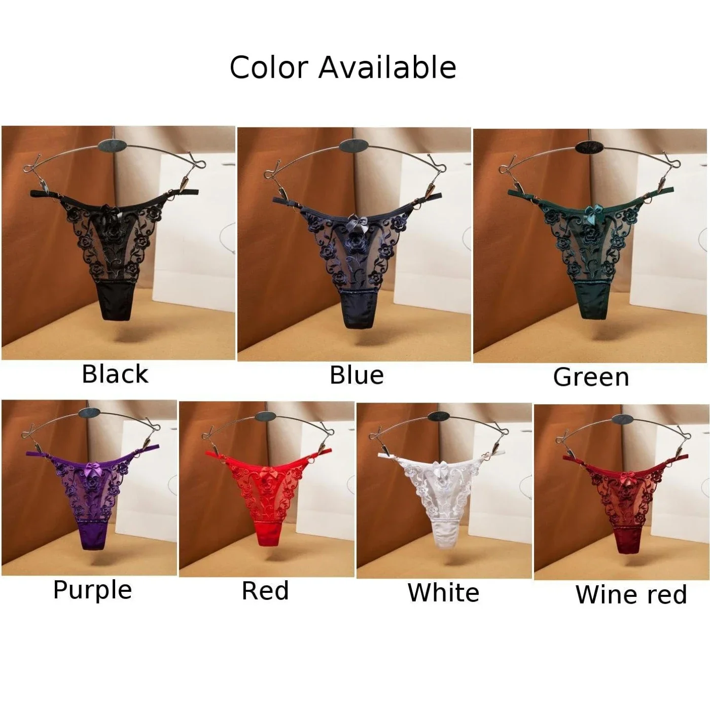 Women Floral Lace G-string Mini Briefs T-back Thongs See Through Underwear Female Jacquard Underpants Erotic Panties Lingerie