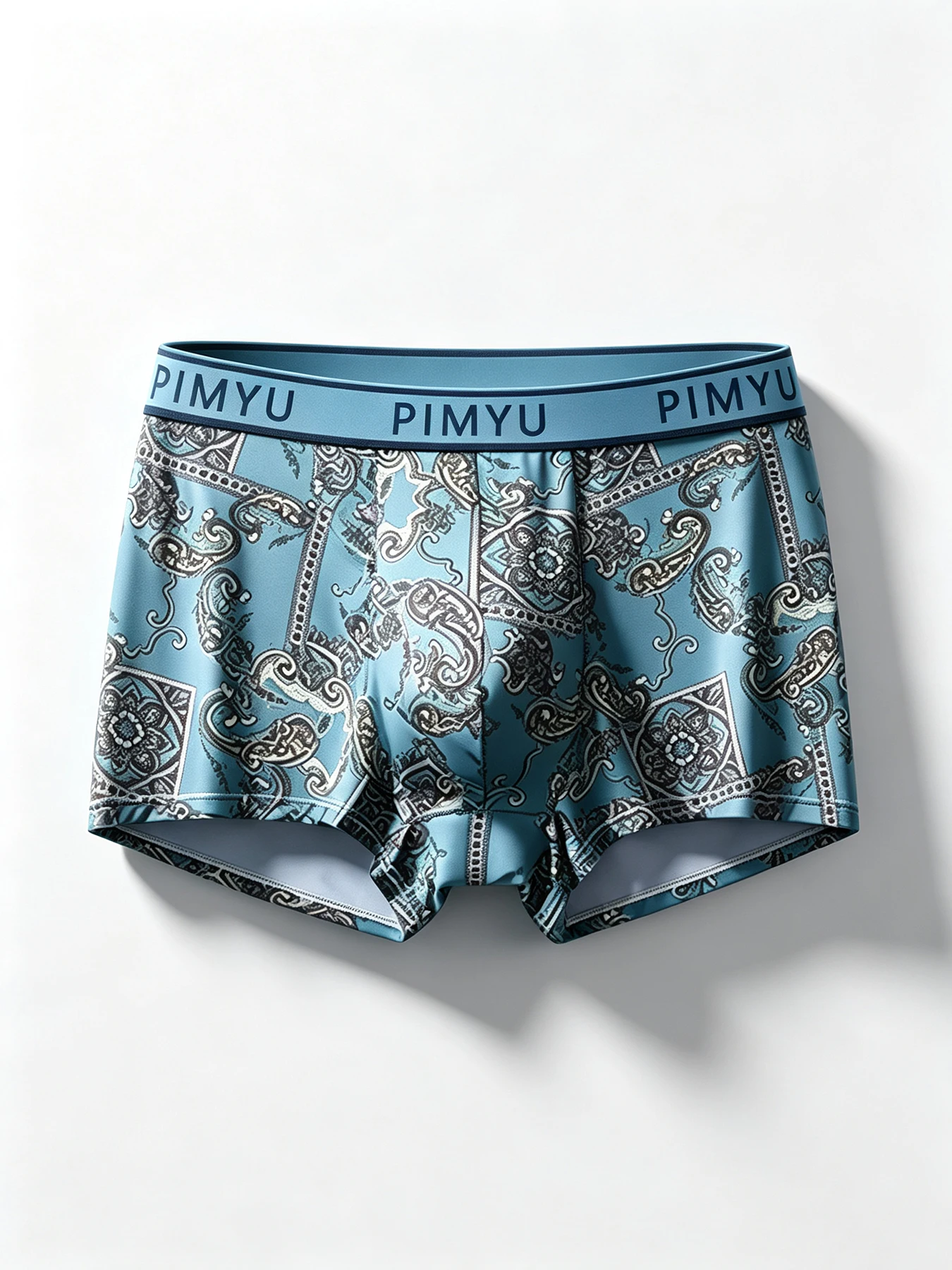 5 Pack Random Men's Boxer Briefs Mixed Ornate Paisley and Letter Print Soft Breathable Fabric Stretch Everyday Underwear Set