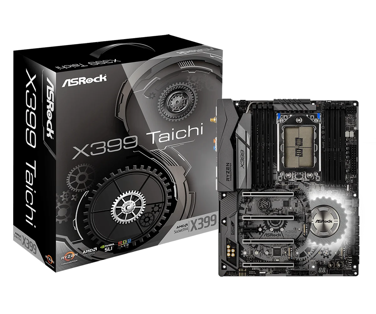 ASROCK X399 TAICHI Motherboard AMD TR4 X399 Ryzen Threadripper TR 2920X 1920 2950X cpu DDR4 3600+ 128GB NVMe SSD  ATX new