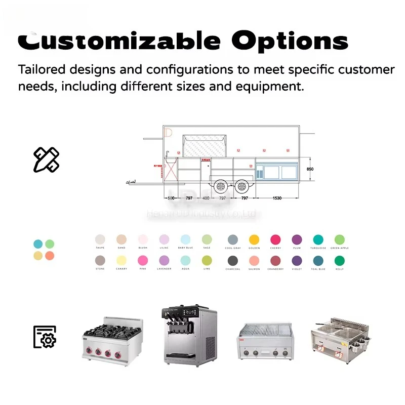 نوع جديد مقطورة طعام الشارع لبيع القهوة فان عربة تقديم الطعام البرغر البطاطس الآيس كريم شواء حافلة شاحنة الغذاء المتنقلة #2