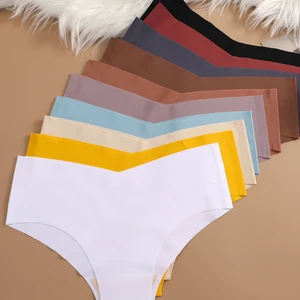 Fonetoo-Ultra-Fine-Nähen Calcinhas für Frauen, sexy V-T-Waist, gemütliche Stretchdessous, weibliche intime, monochrome Cuekas, 7pcs 12 Hauptverkäufe ohne Höschen - №11