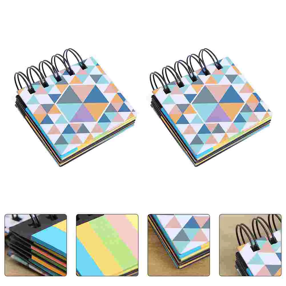 2 Pcs Note Taking Pad Sticky Notes Pads The Notebook Memo Sticker Lovely Message Office