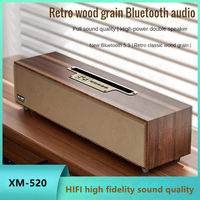 Multifunctional Desktop Bluetooth Speaker, Retro Computer Speaker, Wooden FM Radio, Subwoofer, Echo Wall, Caixa De Som AUX \\ TF