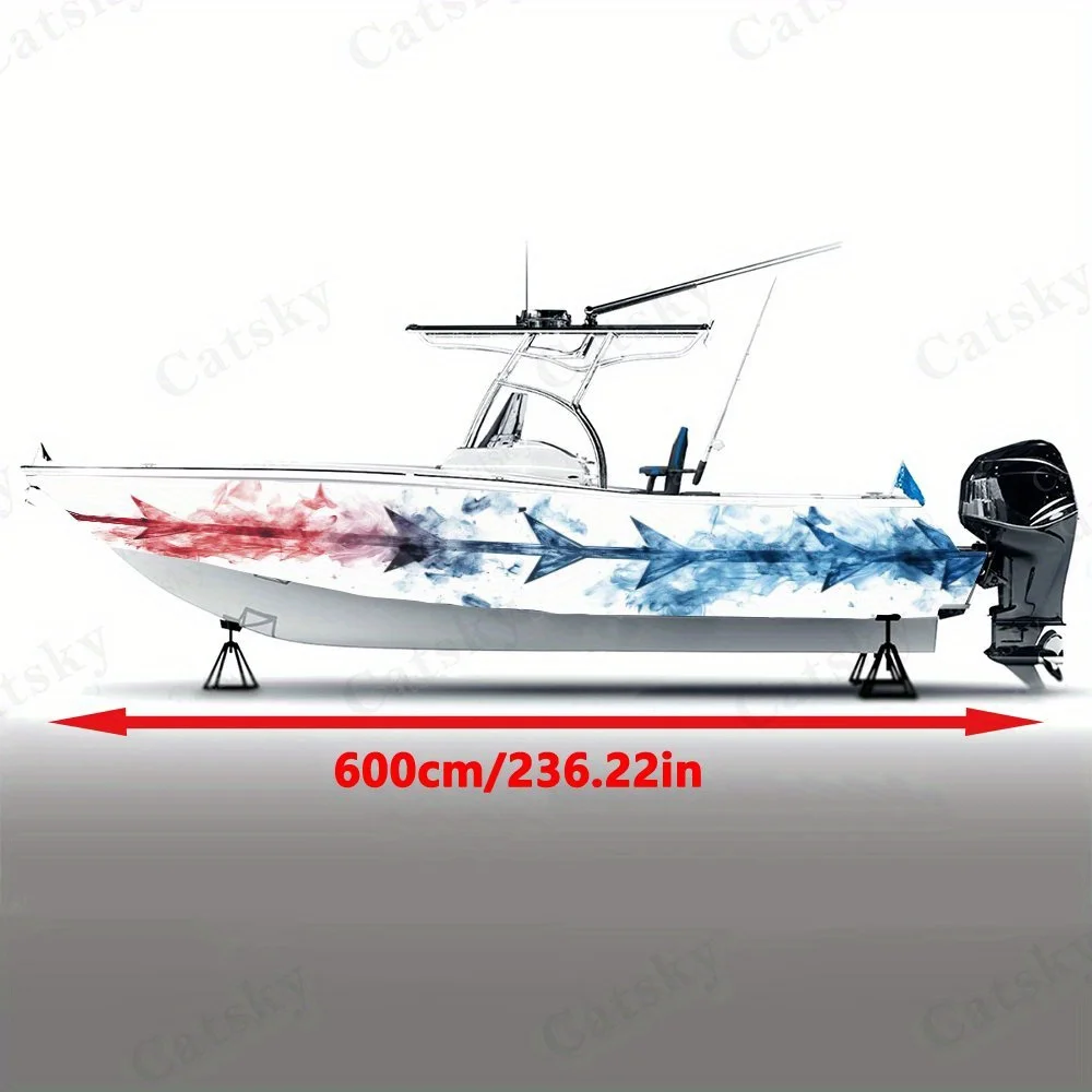 Arrow Shadow Colorful  Boat Sticker Vinyl Ship Pontoon Deck Boat Fishing Decorative Pontoon Boats Decal