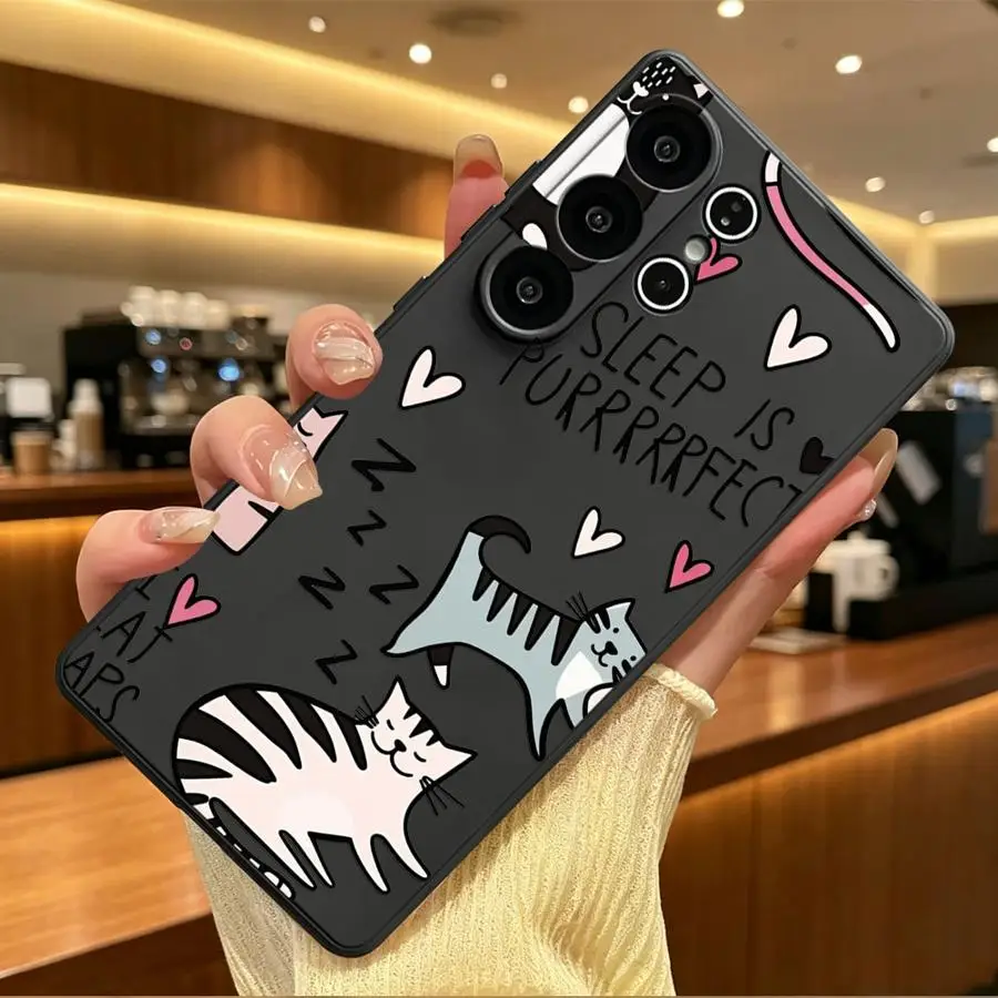 Cat Sleep Lover Phone Cover Case for Samsung Galaxy S26 Ultra S25+ Note 20 8 9 10 S20 S23 S24 S21 FE S10 S9 S24+ S25 Plus S26+
