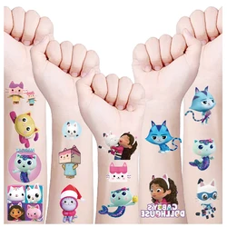 Gabby casa de muñecas gatos tatuaje pegatina juguete niños tatuaje temporal impermeable fiesta de cumpleaños Anime pegatina decoración fresca regalos