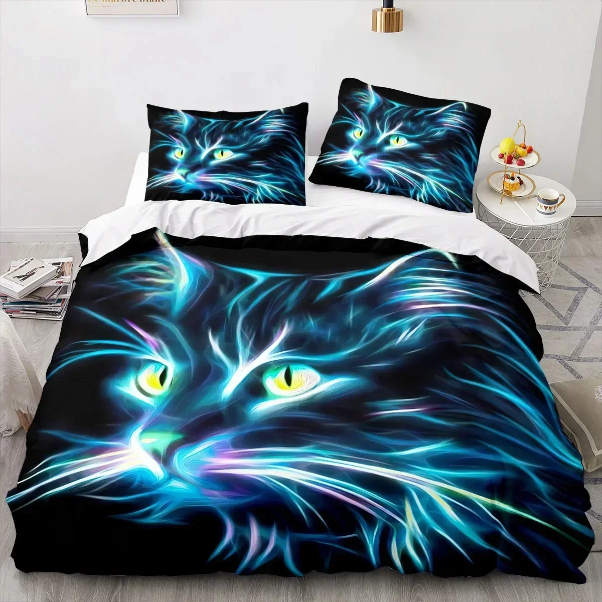 Animal Cat Supplies Set Duvet Cover Set Bedding Sets For Adults Bed With Pillowcases No Filling Luxury Birthday Gifts