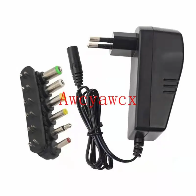 Universal Adjustable 3V4.5V 6V7.5V 9V 12V 500mA 1A 1.5A 2A 2.5A AC DC Power Supply Adaptor 30W Charger  + 6 Plugs