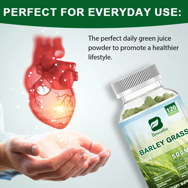 Beworths Organic Barley Grass Pill Rich in Vitamins & Fiber Antioxidants Immune System & Digestion Health Cardiovascular Health