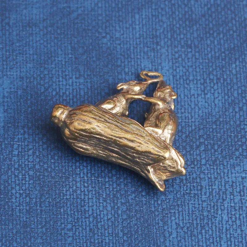 Pure Brass Corn Mouse Desktop Ornament Multi-Child Multi-Grandchild Creative Hanging Decoration