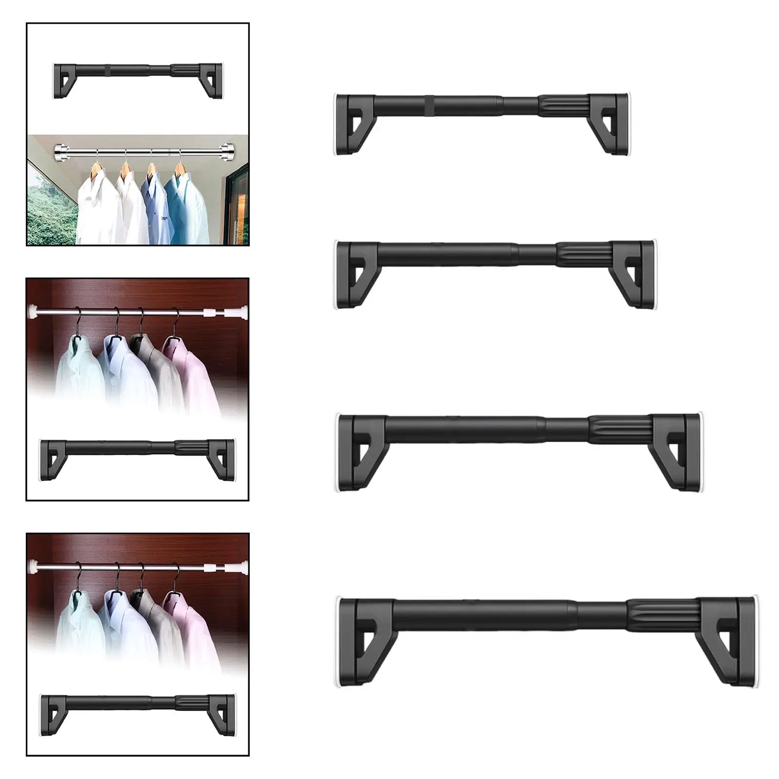 

Closet Rod for Hanging Clothes,Curtain Tension Rod Extender,Bar Rail Hanging Closet Retractable Wardrobe Hanger