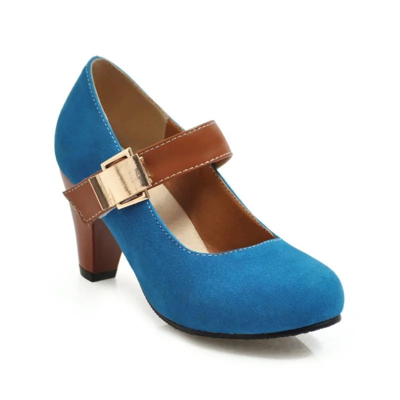 Big Size 11 12 13 14 ladies high heels women shoes woman pumps Round head and shallow mouth magic sticker single shoe