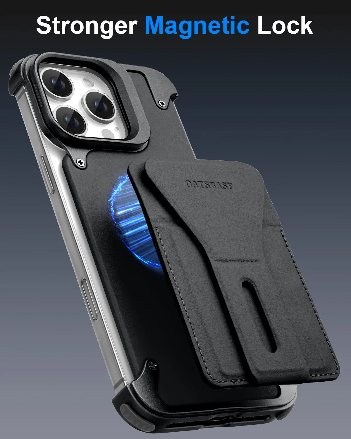 Eary Card Case voor iPhone 16 Pro Max Magnetische telefoonhoes Afneembare portemonneehouder Cameralensstandaard Frameloze lederen hoes Shell