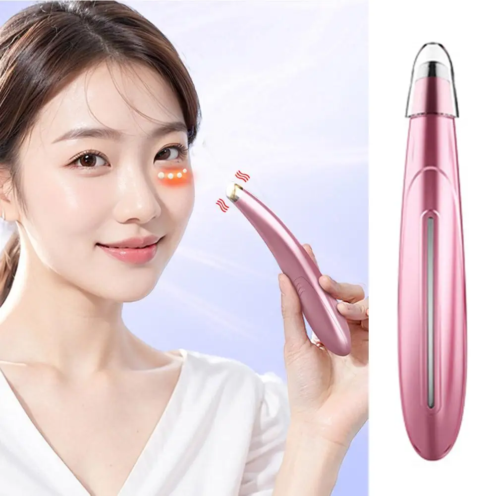 

Электрический вибрационный массажер для глаз против морщин, омолаживающий, для удаления темных кругов, косметический карандаш для ухода за кожей лица и глаз