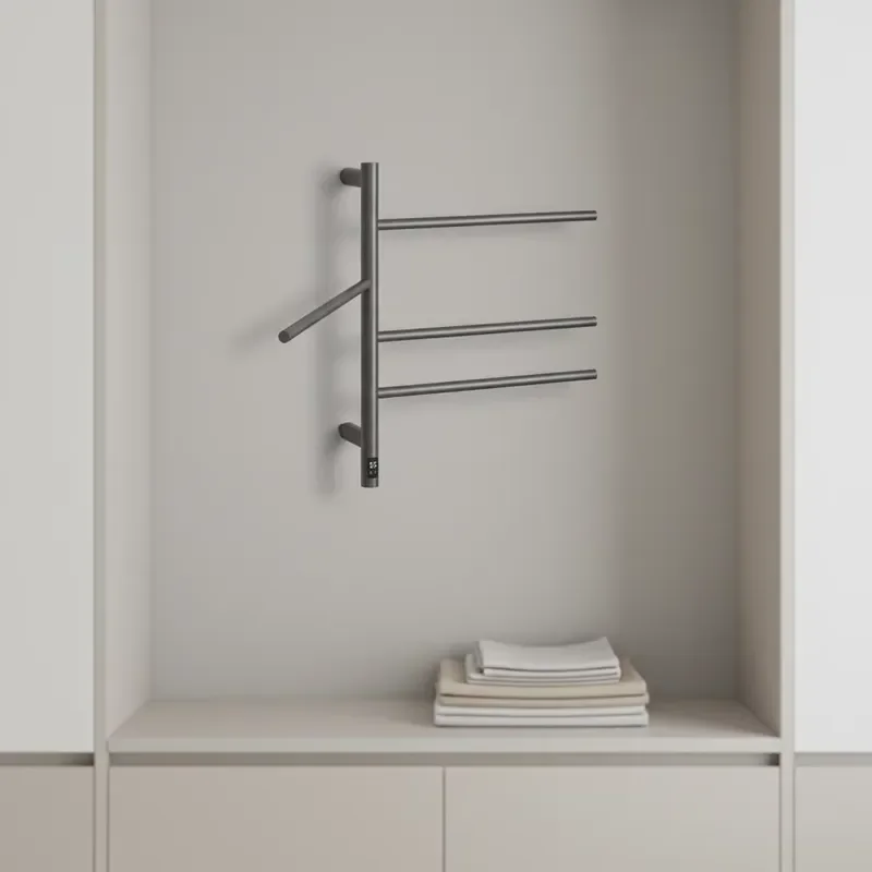 Smart 180 Degree Rotating Towel Rack Stainless Steel Wall Mounted Bathroom Heater Constant Temperature Intelligent Dryer Bar