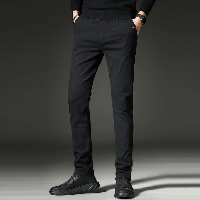 

2025 New Men Casual Elasticity Suit Pants Male Versatile Loose Straight Blazer Pants Business Minimalist Slim Fit GRAY Trousers