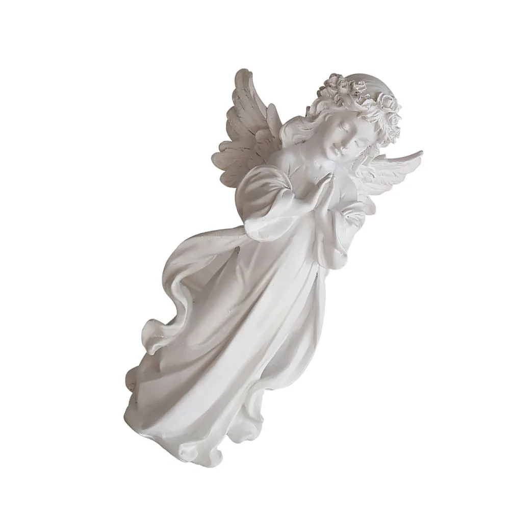 

1Pcs Resin Prayer Angel Ornament Decorative Sculptural Artware Creative Desktop Garden Decor Heartfelt Gift for Home Decoration