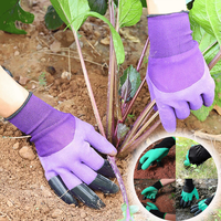 Durable Gardening Gloves with Claws Tools Waterproof Anti-Puncture Anti-Slip for Digging Planting Weeding Work Gloves