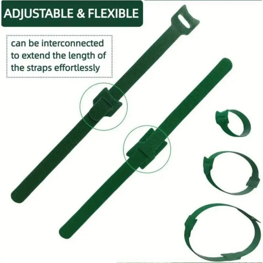 50/100PCS New Nylon Hook Loop Cable Ties Adjustable Reusable Plant Ties Flexible Wire Organizer Garden Plant Support