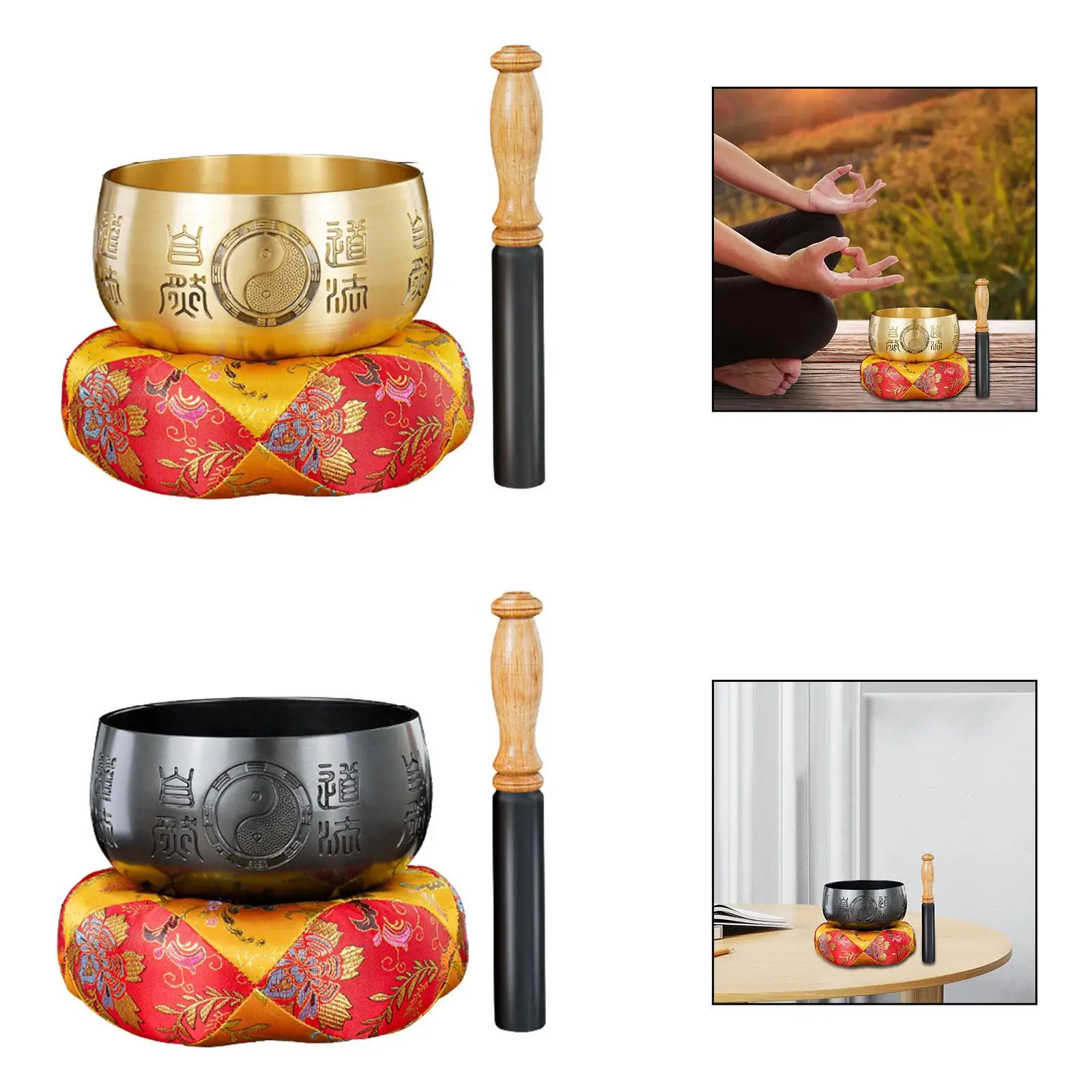 

Tibetan Bowl Set with Stick Tibetan Sound Bowl for Gifts Living Room Men