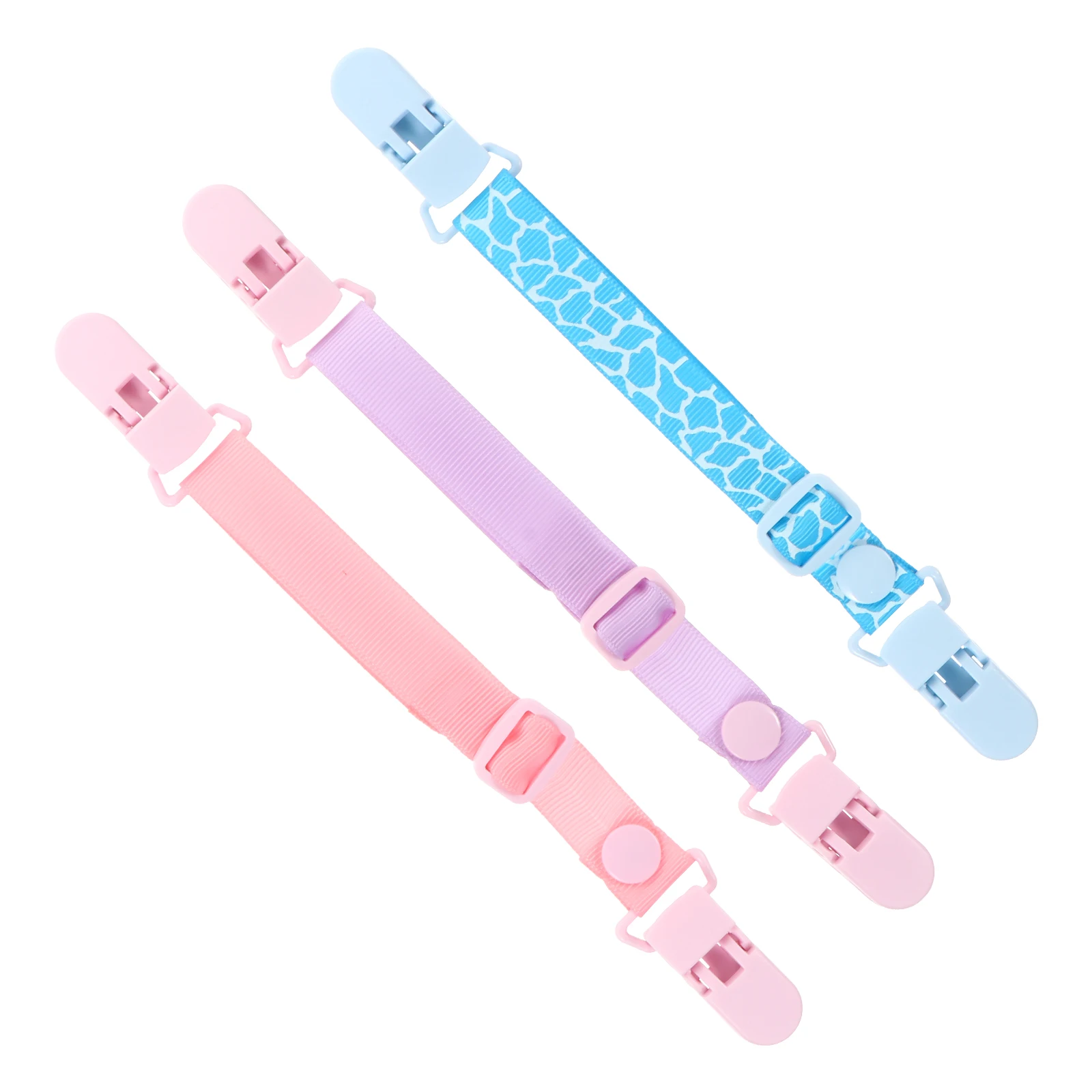

3pcs Baby Bib Clip Strap Pacifier Holder Lanyard For Infant Toddler Newborn Kids Multi-Use Napkin Chain With Double-End Clips