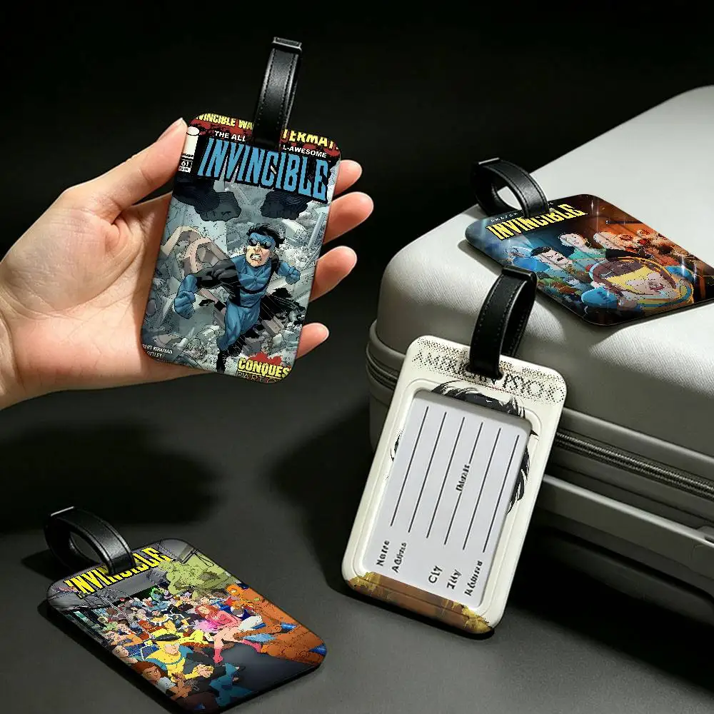 I-Invincible Brutal-Superhero PVC Anti lost Luggage Identifier Tag Removable Information Card Holder Travel Baggage Tag
