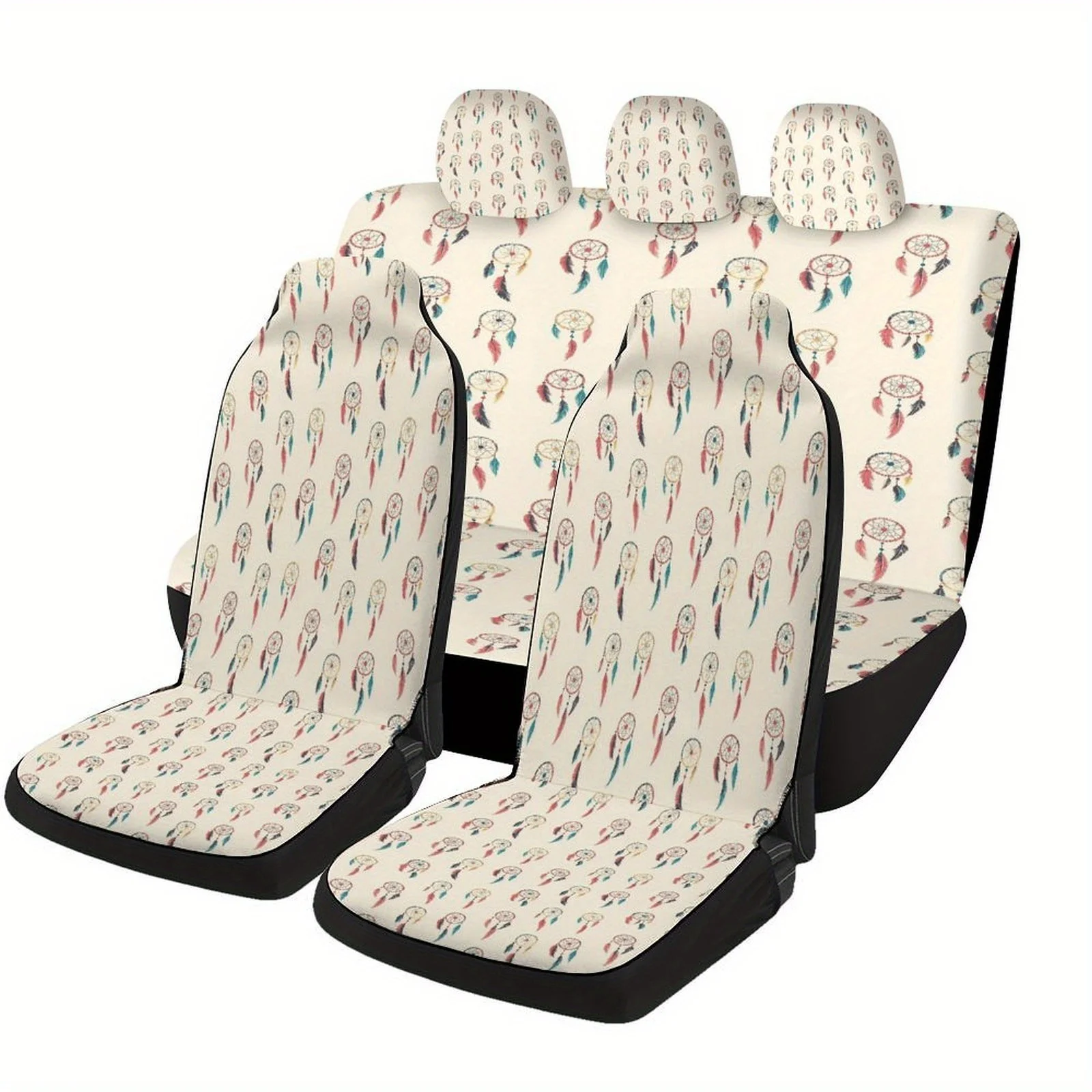 

Colorful Dream Catcher Themed Car Seat Cover Set For Most Cars, Trendy Novelty Car Seat Protector Covers Full Set, Car Seat Cov