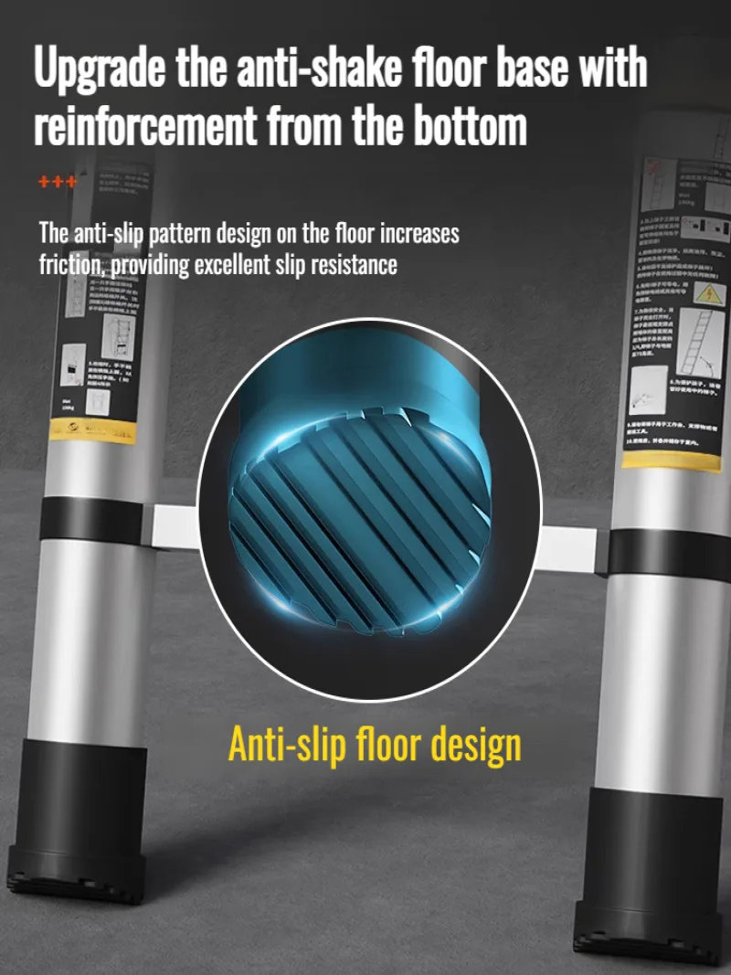 Folding Ladder Thickened Stainless Steel Telescopic Ladder Concealed Telescopic Folding Ladder StepOperation Folding Ladder