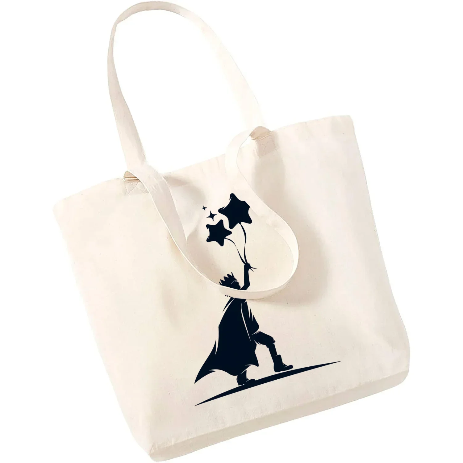 Cartoon Earth Space Little Prince Shopping Bag borsa modello donna Casual grandi borse con manico superiore per le donne