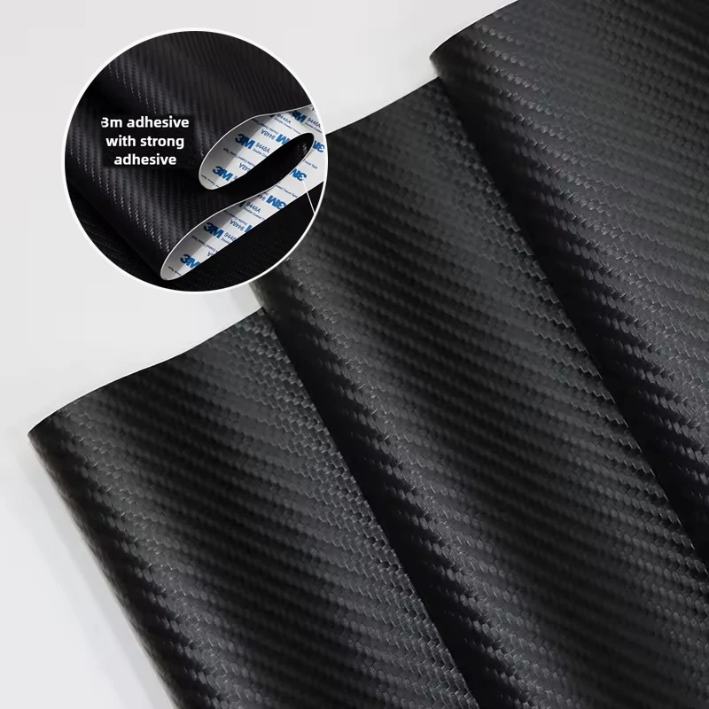 

50x120CM 0.8mm PU Carbon Fiber Leather Fabric Self Adhesive for Furniture Renovation Car Upholstery Interior Leatherette Fabrics