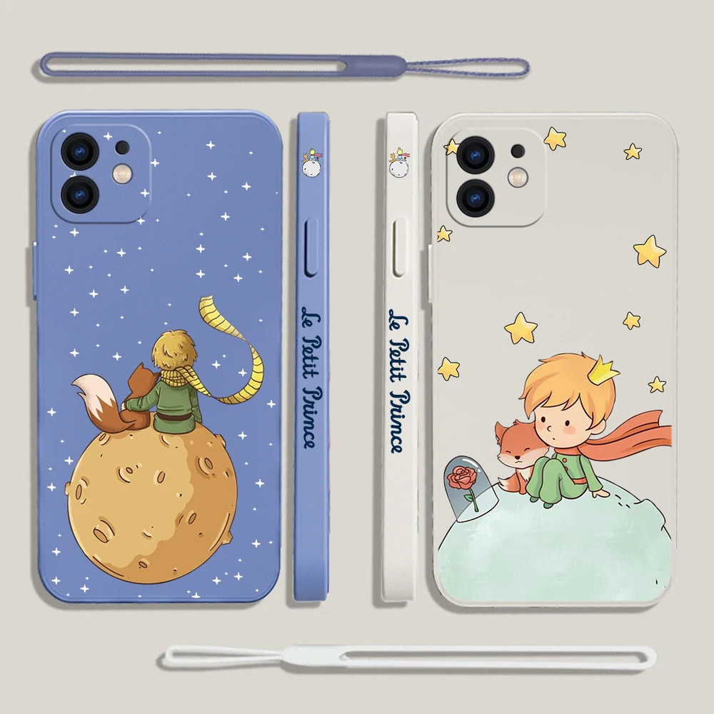 Cute Cartoon The Little Prince Phone Case For iPhone 15 14 13 12 11 Pro Max X XR XSMAX SE 8 6S Plus Soft Liquid Silicone Cover