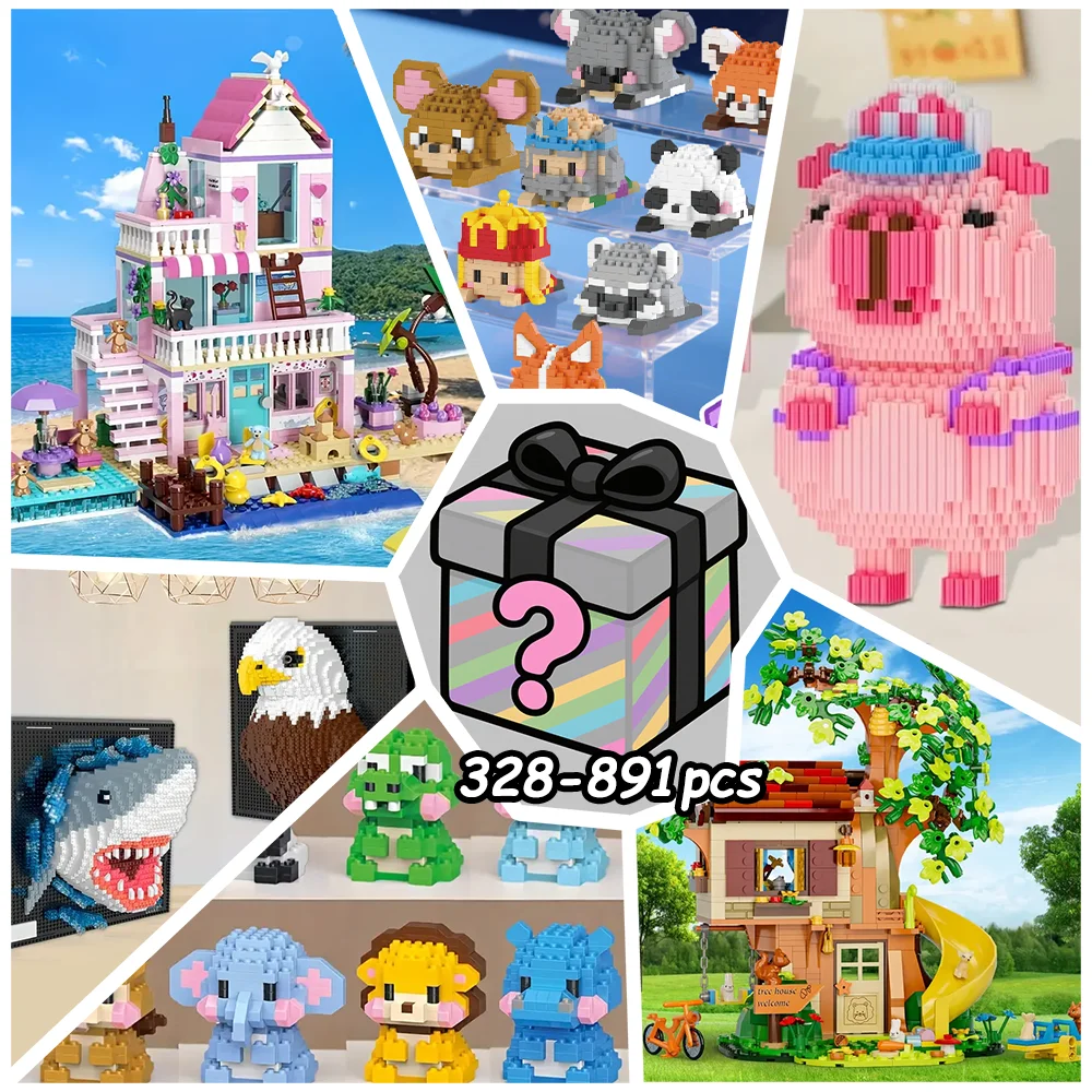 Cajas ciegas de bloques de construcción aleatorios, desmontar y montar pequeñas sorpresas, desbloquear nuevas experiencias creativas.