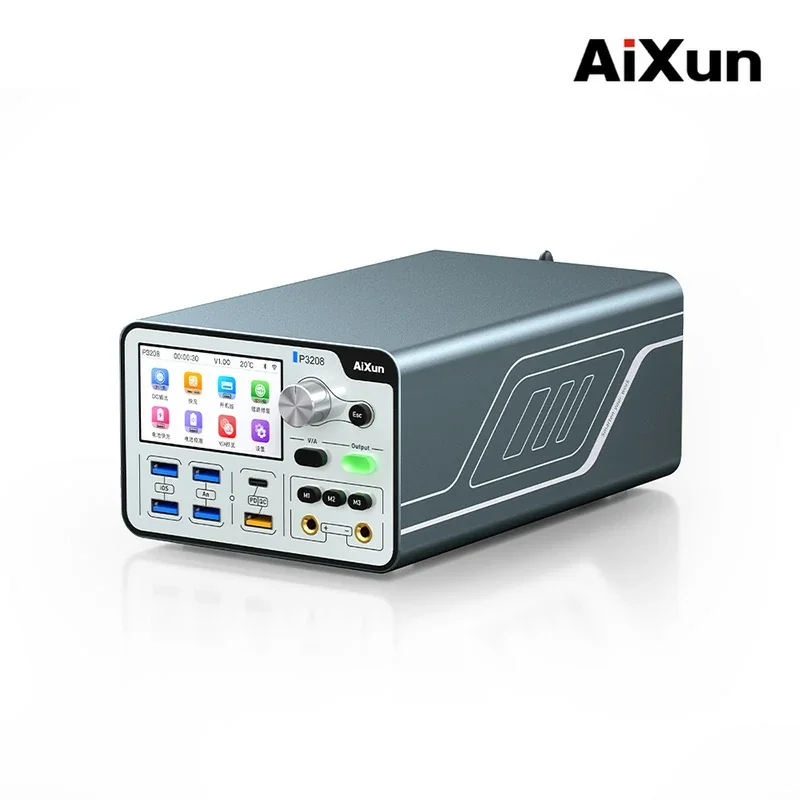 AiXun P3208 32V/8A Smart Regulated Power Supply For iPhone 6-14ProMax One-button Power-on test Motherboard Battery Fast Charging