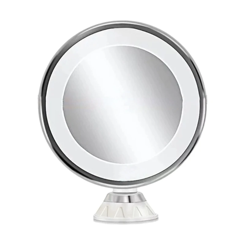 E15A 10X Mirror Including Suction Cup And LED Lighting Providing Natural Light For Makeup And Skin Analysis.