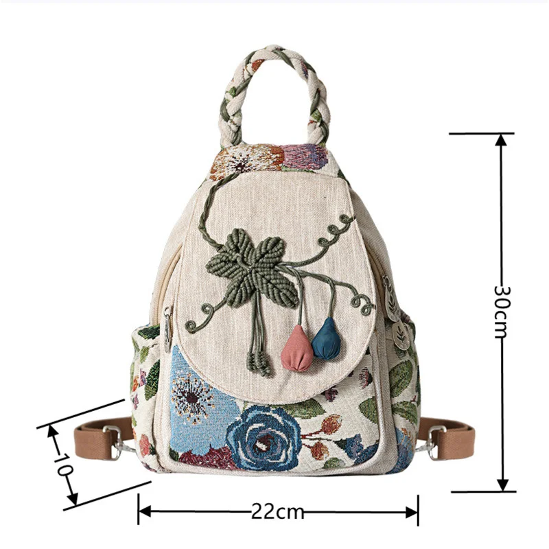 Imagem -06 - Motaora-mochilas Retrô com Zíper para Senhoras Mochila Estilo Nacional Chinês Grande Capacidade Mochila de Viagem para Meninas e Mulheres Nova 24 2023