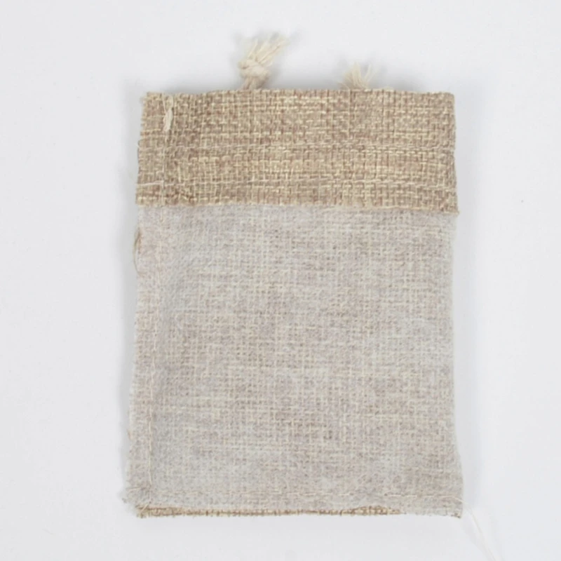 Set of 20 Drawstring Linen Pouches Burlap Bag for Wedding Favor Party Jewelry