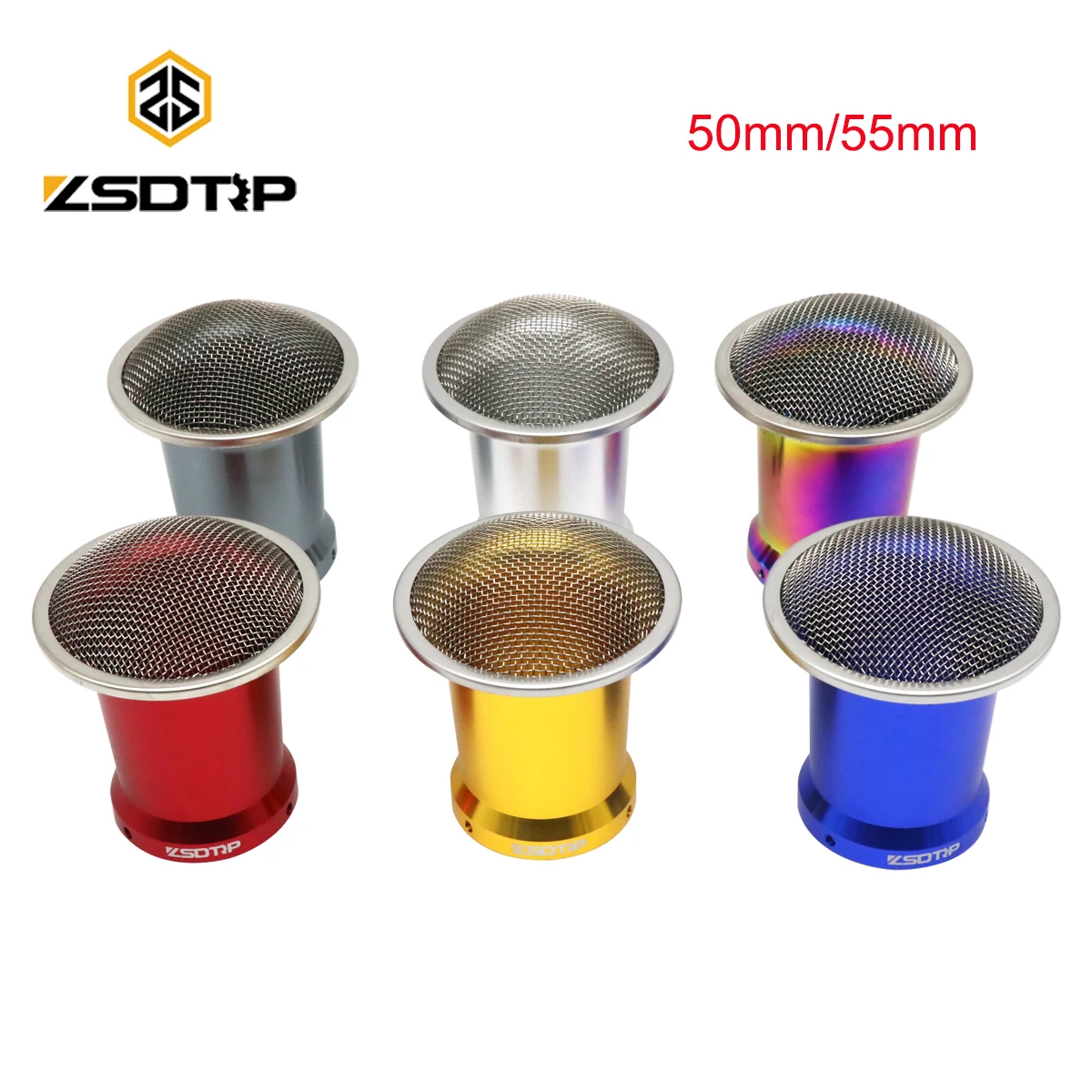 ZSDTRP 50mm 55mm Long Air Filter Cup Motorcycle Carburetor Air Filter Wind Cup With Mesh For PWK 21-34mm PE 28-30mm