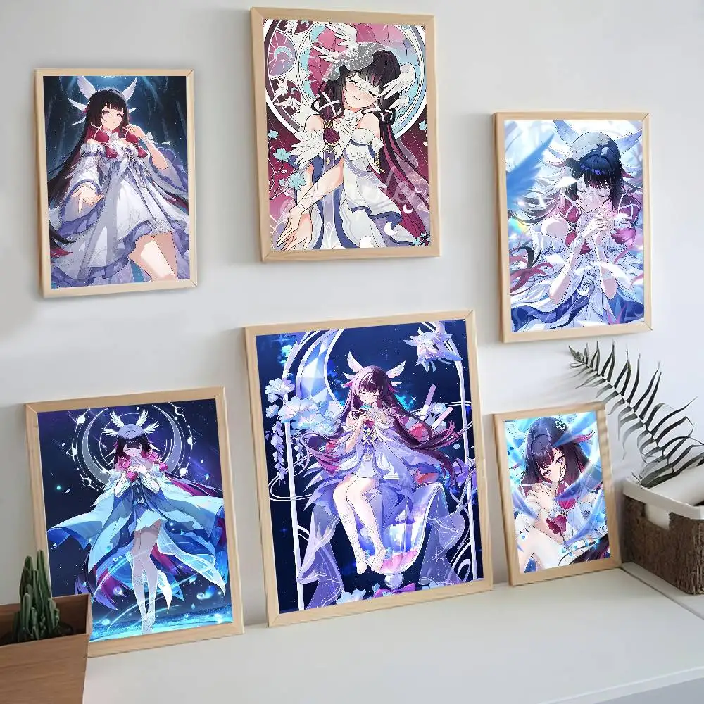 Genshin Impact Columbina Classic Vintage Posters Whitepaper Prints Posters Artwork Kawaii Room Decor