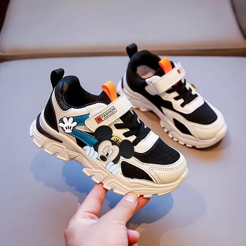 

Disney Mickey Mouse Minnie Girl Sports Shoes Spring Autumn New Soft Sole Breathable Mesh kids Casual Shoes women Running Shoes