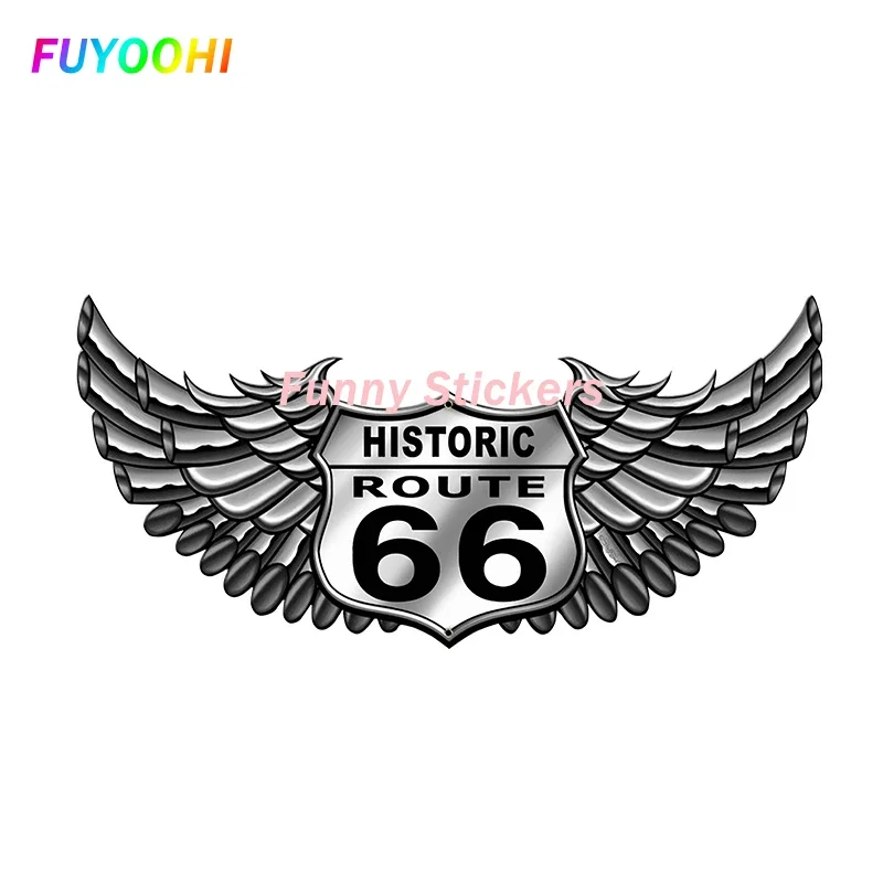 FUYOOHI Exterior/Protection Funny Stickers Vinyl Round US Route 66 Sign W/All 8 States Rv Ride Road Travel Historic Stickers