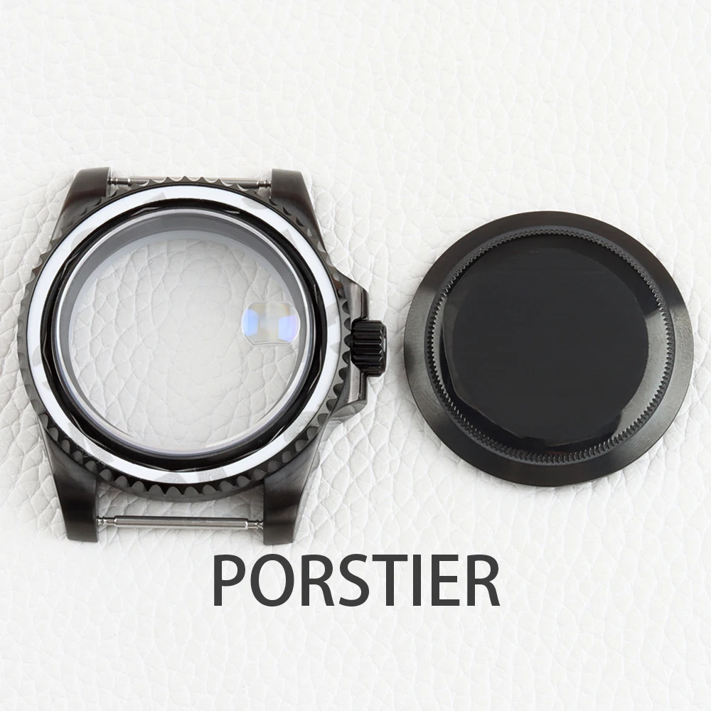 Black PVD 40mm Watch Case for Yacht-master Mod NH34 NH35 NH36 movement 28.5mm dial Sapphire Glass Stainless steel SUB GMT Case