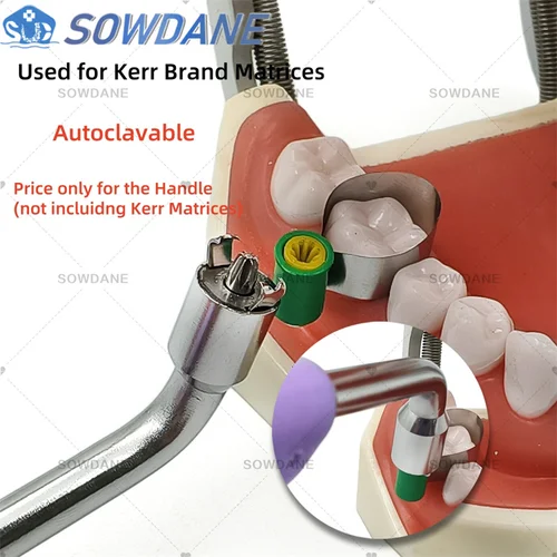 Imagen 2 del producto Herramienta de sistema de matriz Dental de Color púrpura, adaptador de soporte de matriz de súper tapa, herramienta de mango de titanción de matriz Universal