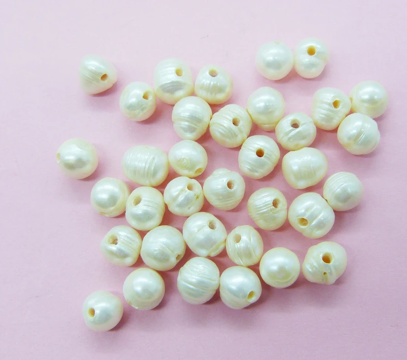 100pcs 10-11mm Natural White Freshwater Pearl  2mm hole DIY hand made pearl