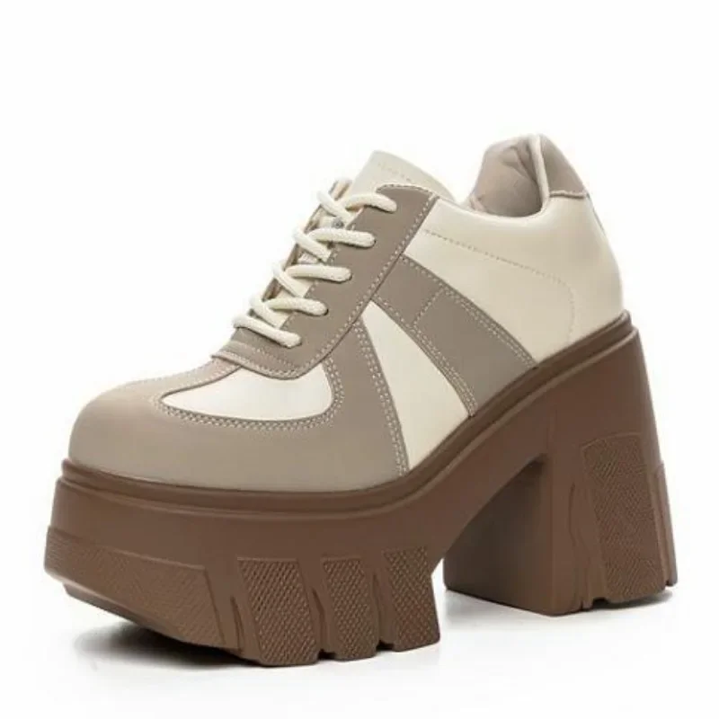 

11cm New Women Luxury Microfiber Platform Wedge Pumps Comfy Ankle Booties Genuine Leather Spring Autumn Ankle Boots Shoes